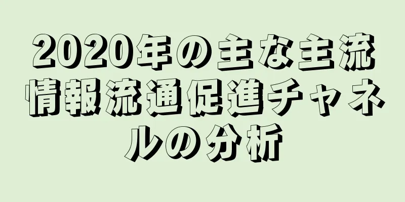 2020年の主な主流情報流通促進チャネルの分析