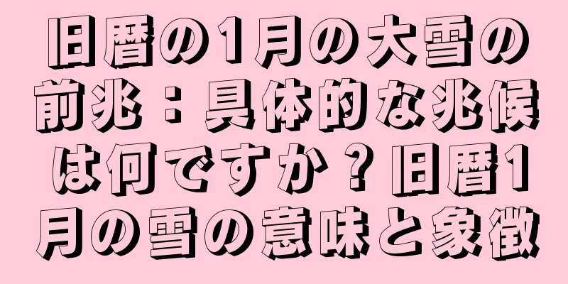 旧暦の1月の大雪の前兆：具体的な兆候は何ですか？旧暦1月の雪の意味と象徴