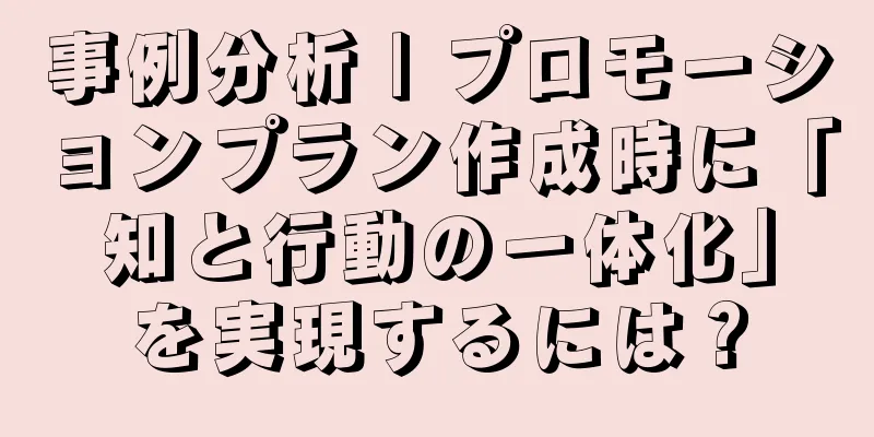 事例分析 | プロモーションプラン作成時に「知と行動の一体化」を実現するには？