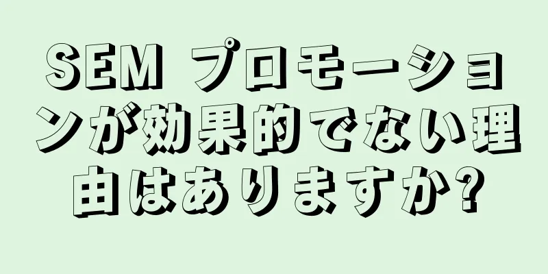 SEM プロモーションが効果的でない理由はありますか?