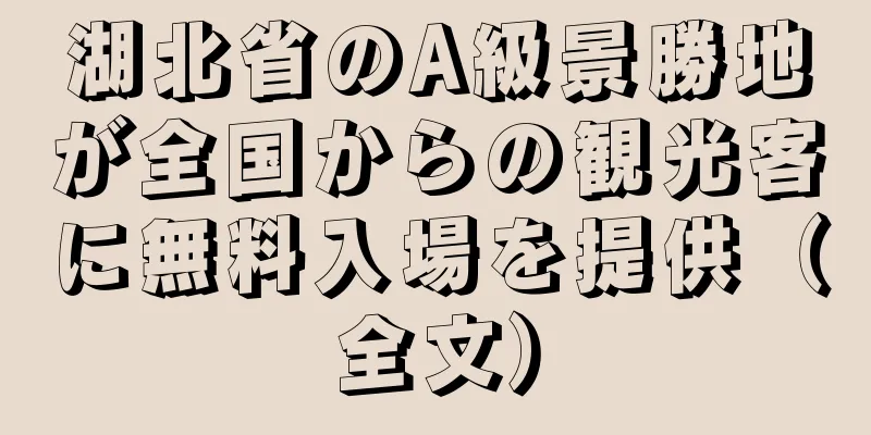 湖北省のA級景勝地が全国からの観光客に無料入場を提供（全文）