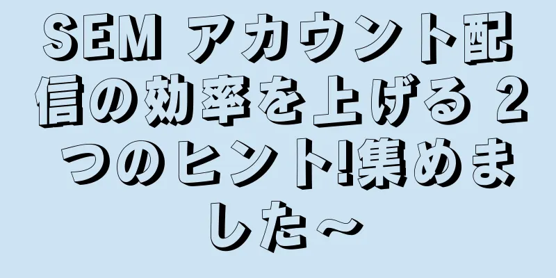 SEM アカウント配信の効率を上げる 2 つのヒント!集めました〜