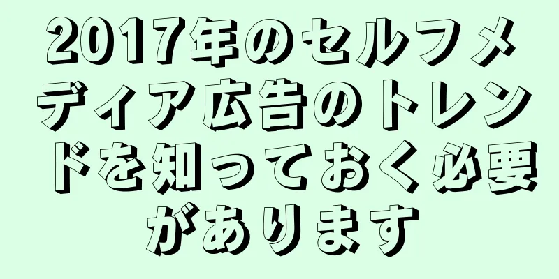 2017年のセルフメディア広告のトレンドを知っておく必要があります