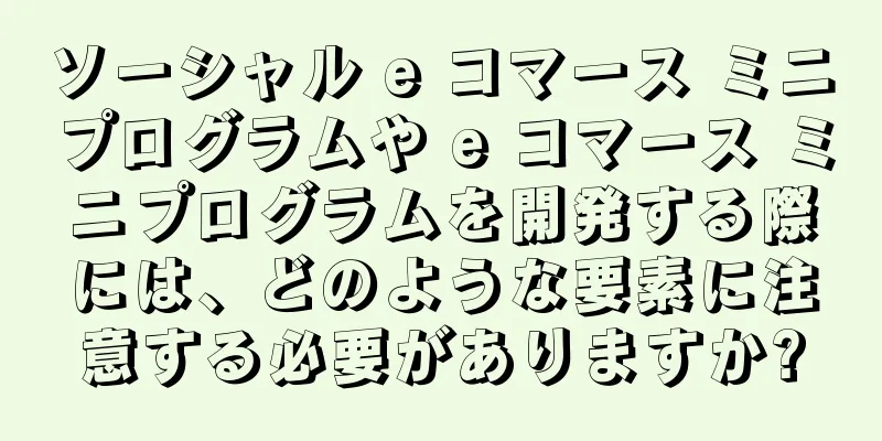ソーシャル e コマース ミニプログラムや e コマース ミニプログラムを開発する際には、どのような要素に注意する必要がありますか?